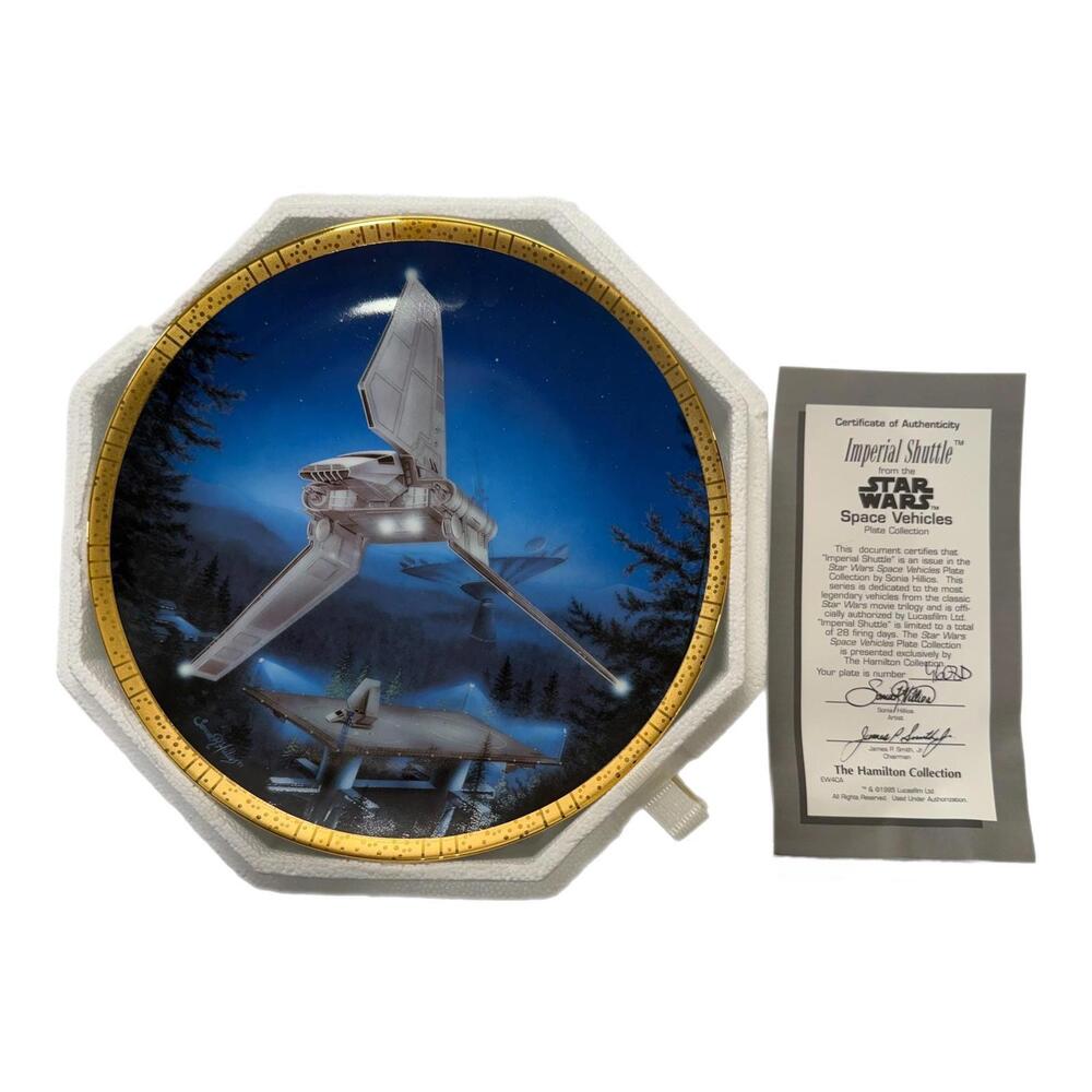 1995 Star Wars Imperial Shuttle Space Vehicles 8” Porcelain Collector Plate